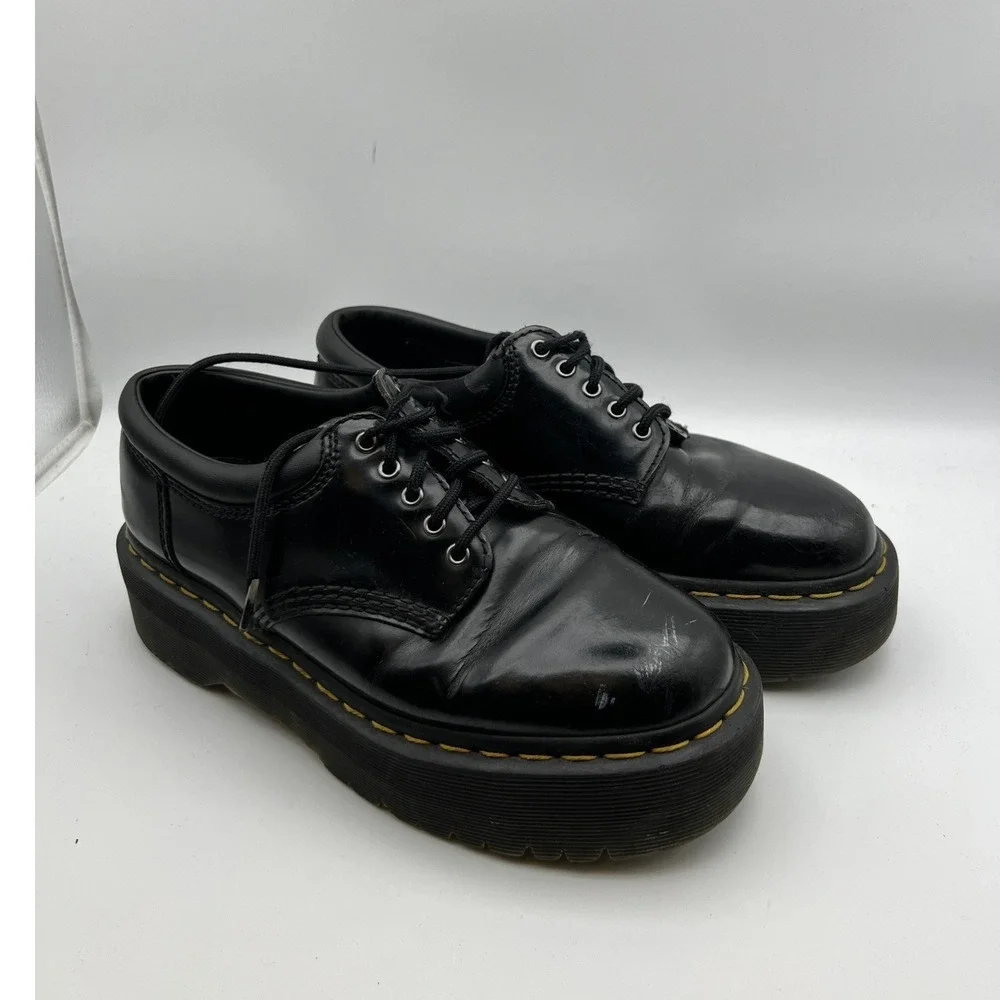 Dr. Martens 8053 Bex Black Smooth Leather Platform 5-Eye Oxford Shoes Mens 7